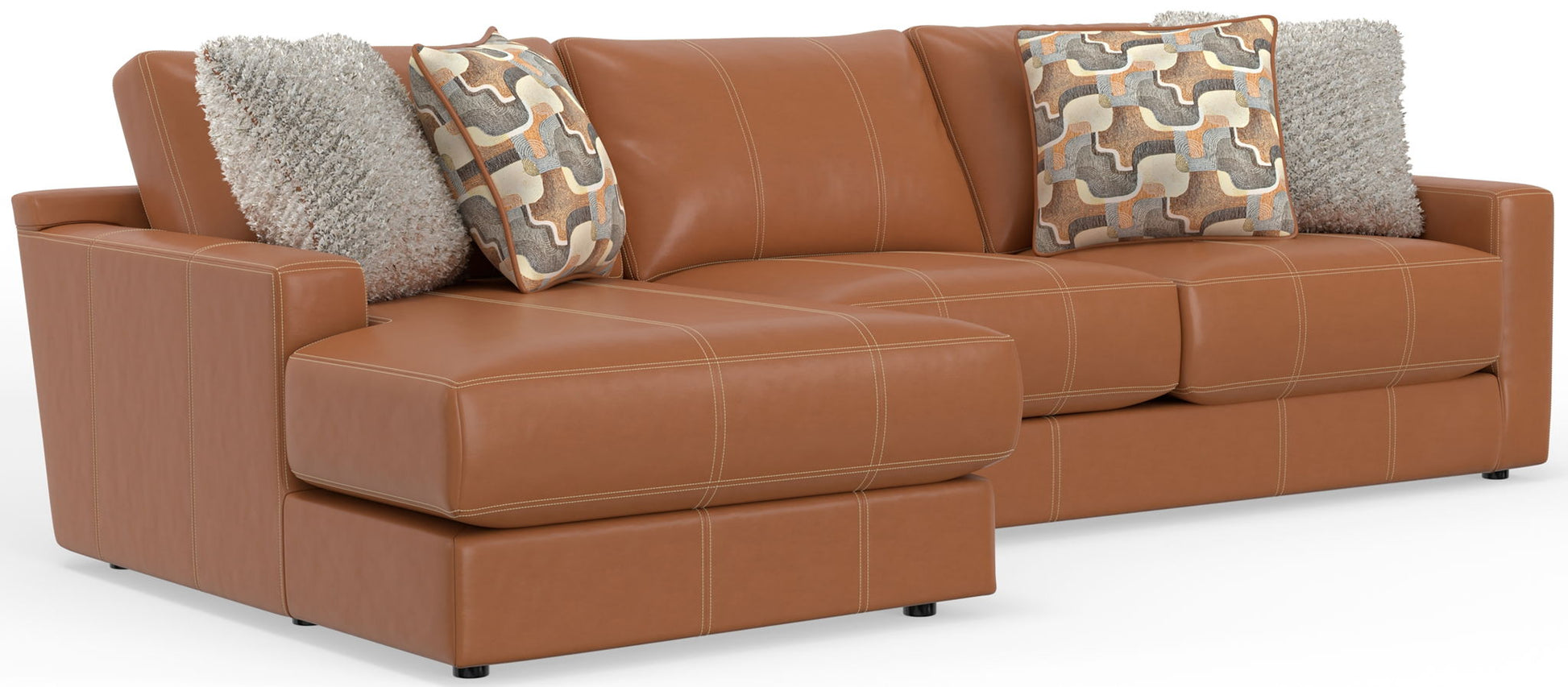 Minori - Italian Leather Sectional - Hornell Furniture Outlet