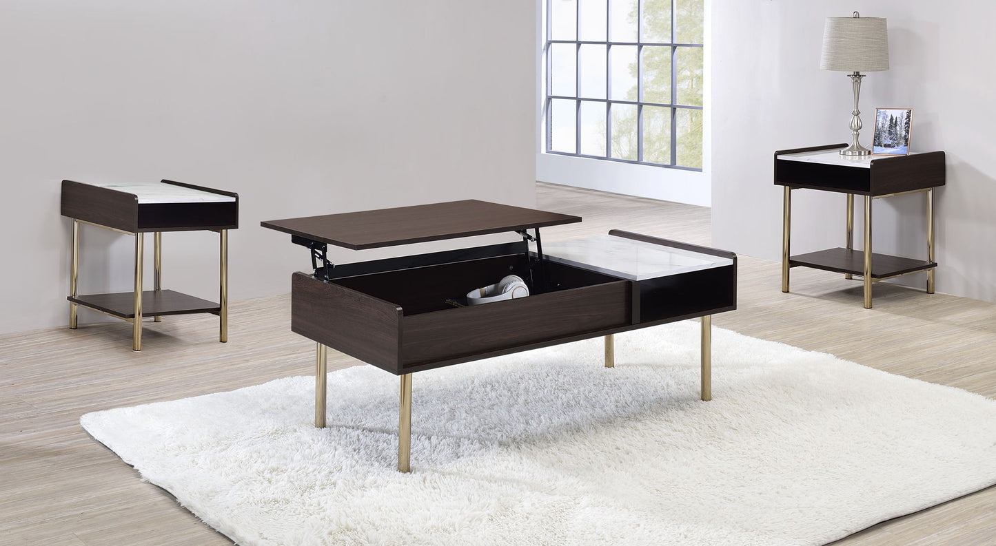 Carrie - 3 Piece Table Set - Brown - Hornell Furniture Outlet