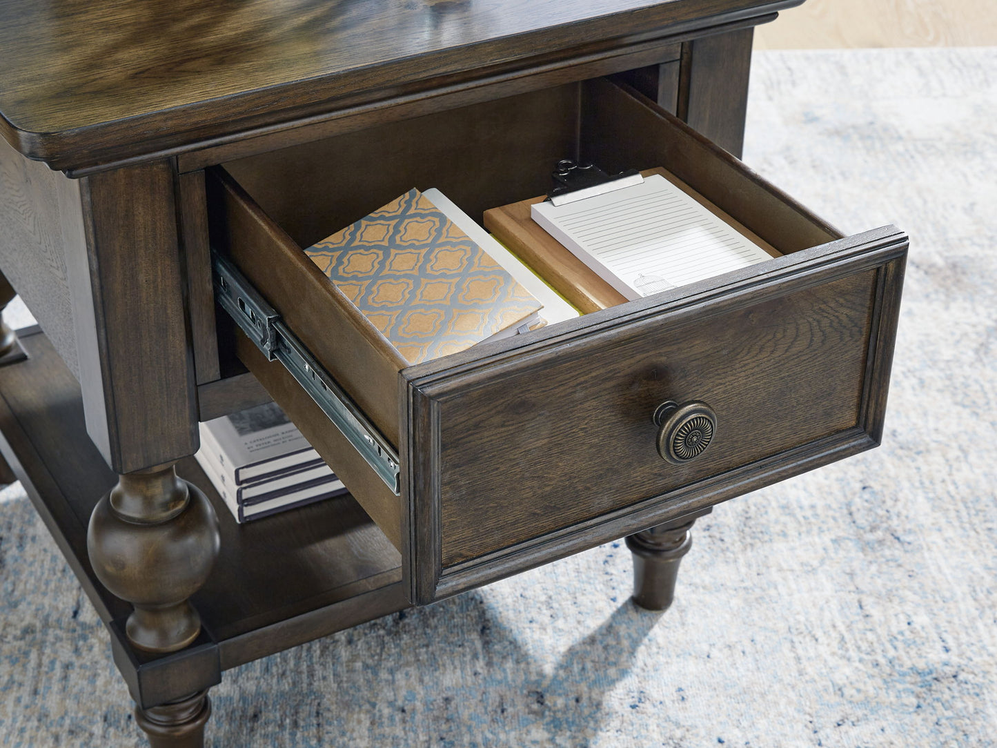 Veramond - Dark Brown - Square End Table - Hornell Furniture Outlet