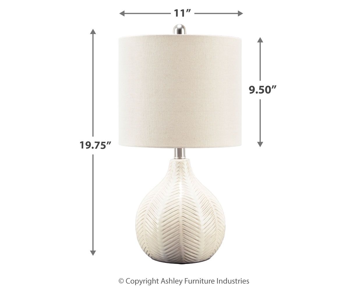 Rainermen - Off White - Ceramic Table Lamp - Hornell Furniture Outlet