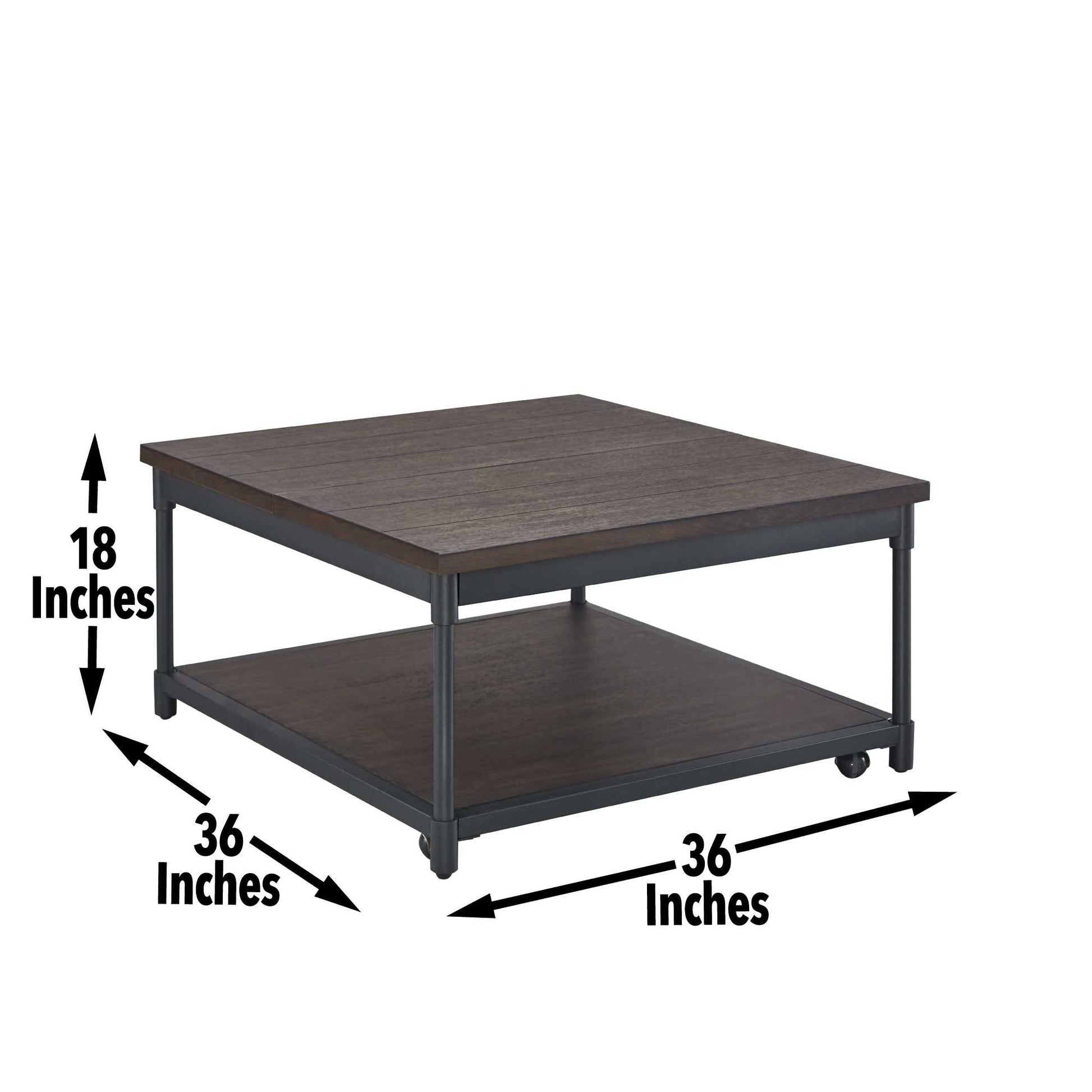 Prescott - Lift - Top Square Cocktail Table - Brown - Hornell Furniture Outlet
