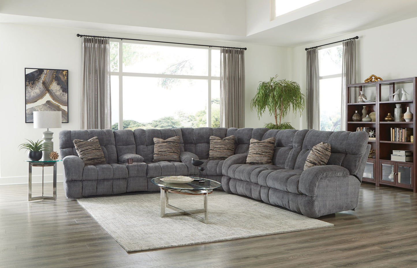 Ashland - Reclining Sectional With 4 Lay Flat Reclining Seats - Hornell Furniture Outlet