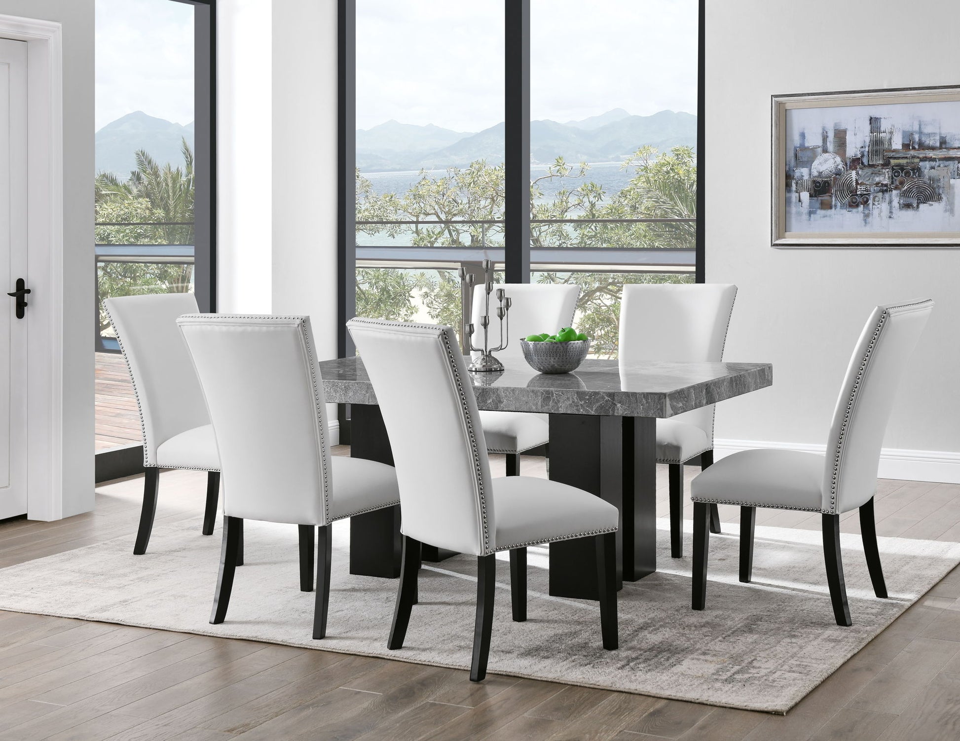 Camila - Rectangular Dining Set - Gray Top - Hornell Furniture Outlet