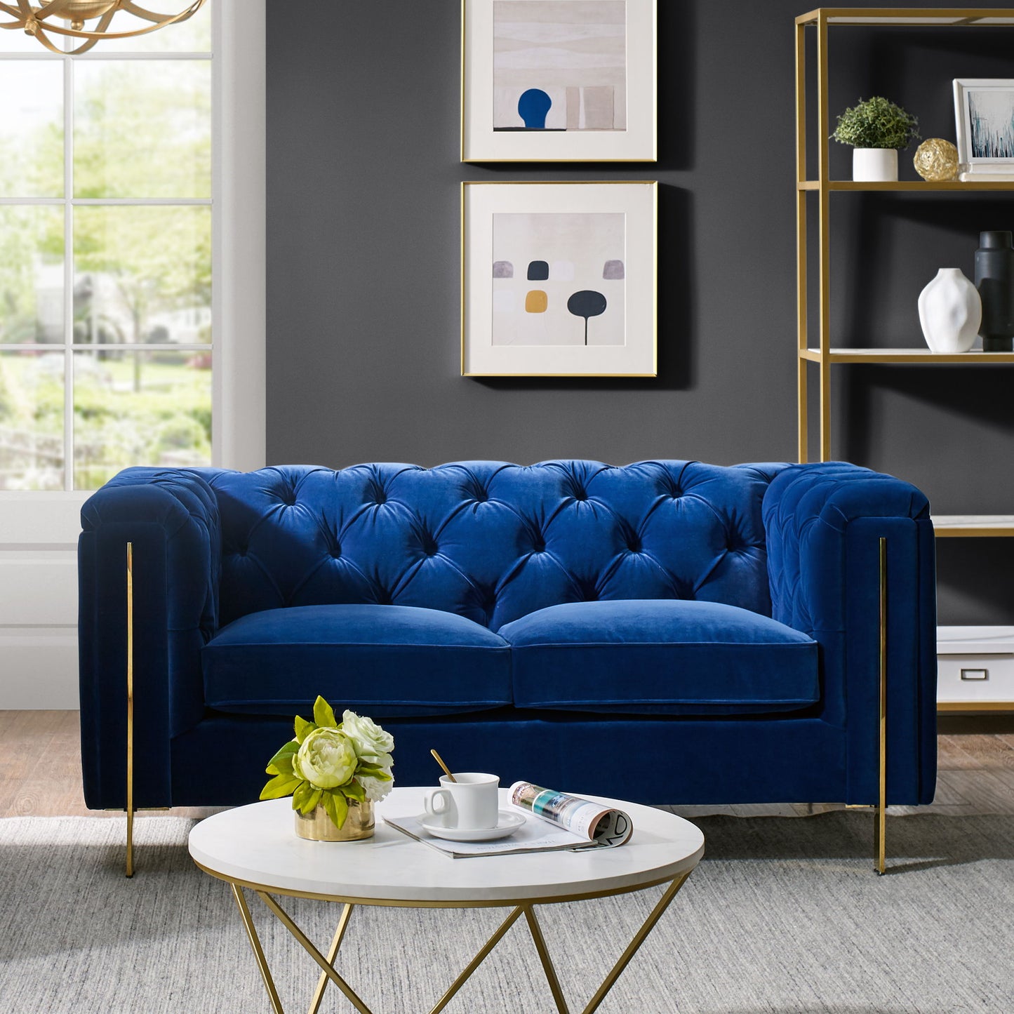 Charlene - Velvet Loveseat - Hornell Furniture Outlet