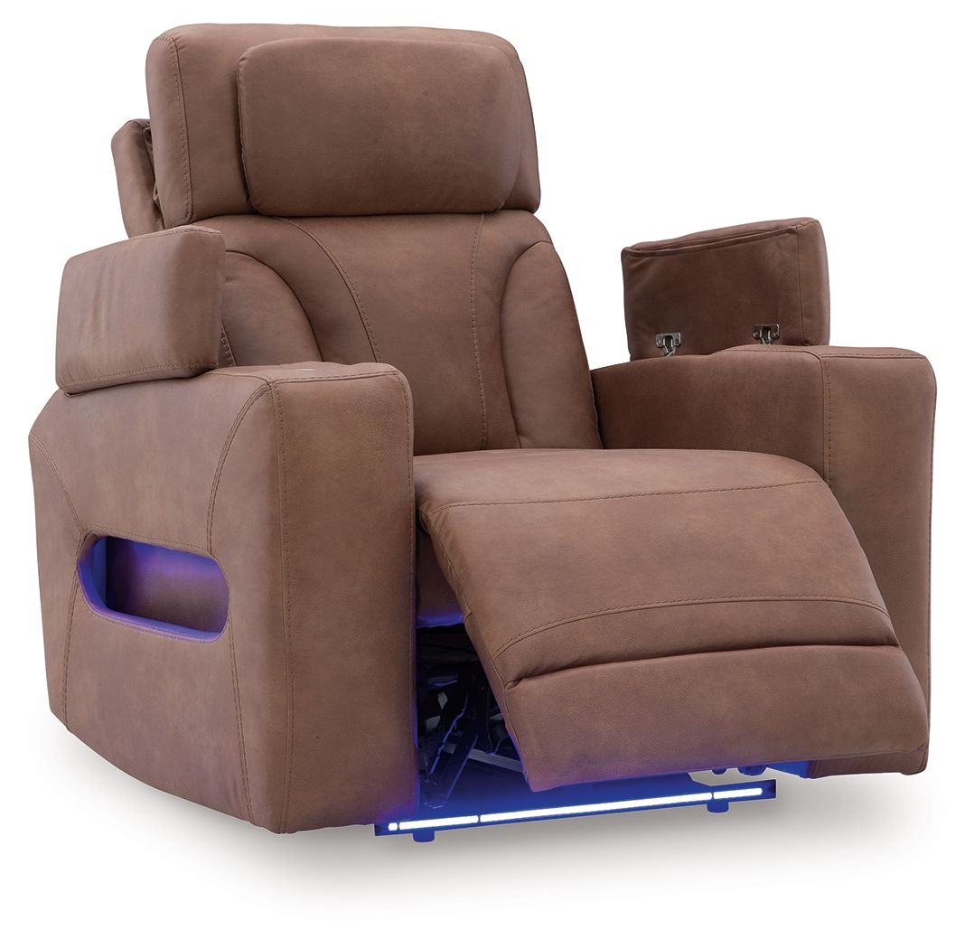 Clean - Slate - Caramel - Power Recliner / Adj Headrest - Hornell Furniture Outlet