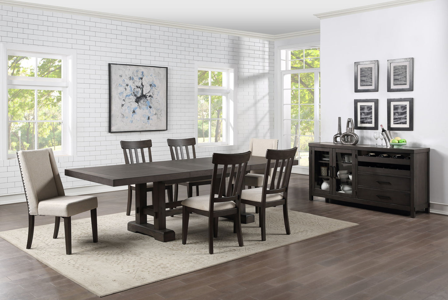 Napa - Upholstered Side Chair (Set of 2) - Dark Brown - Hornell Furniture Outlet