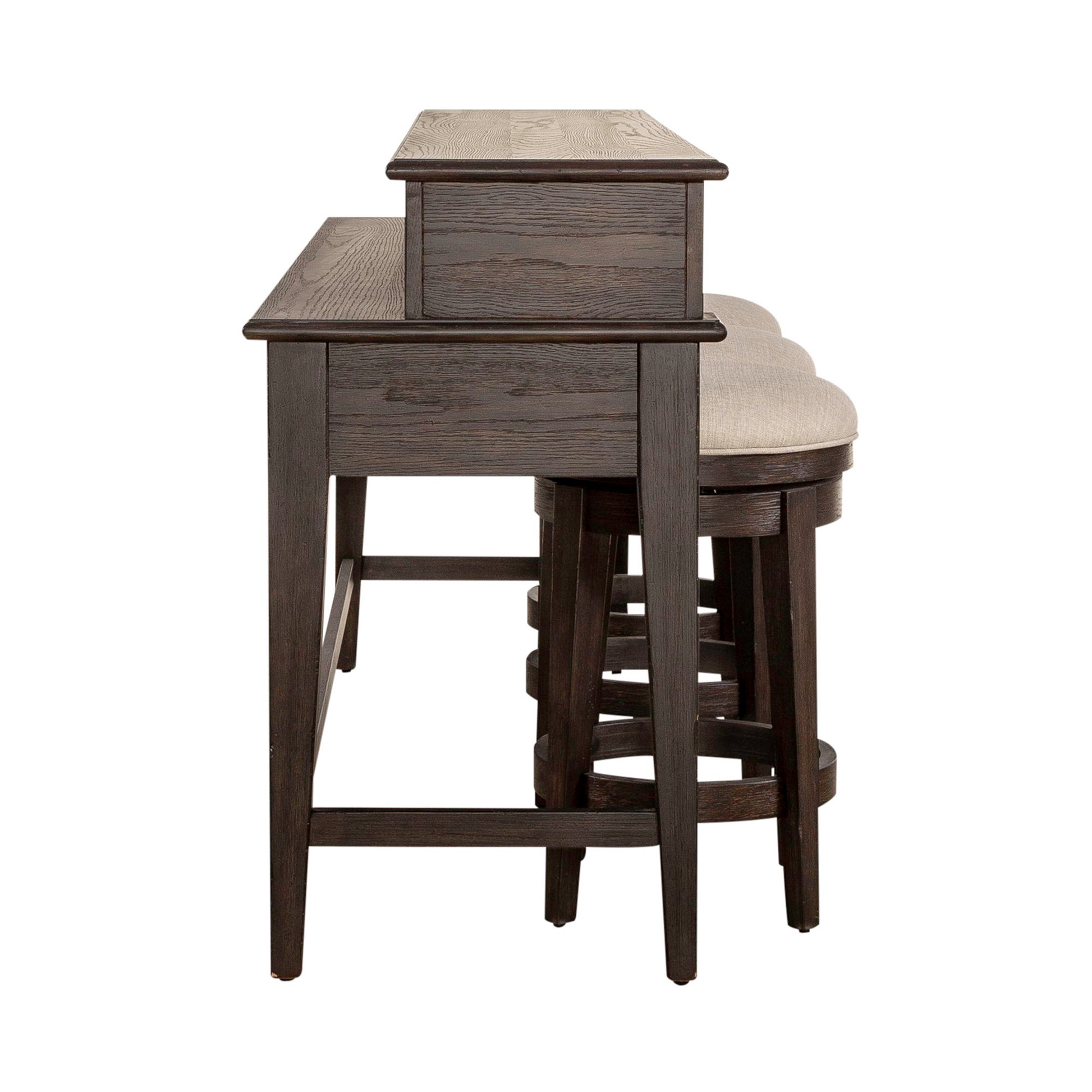 Mill Creek - 4 Piece Console Set (Bar Console & 3 Stools) - Dark Brown - Hornell Furniture Outlet