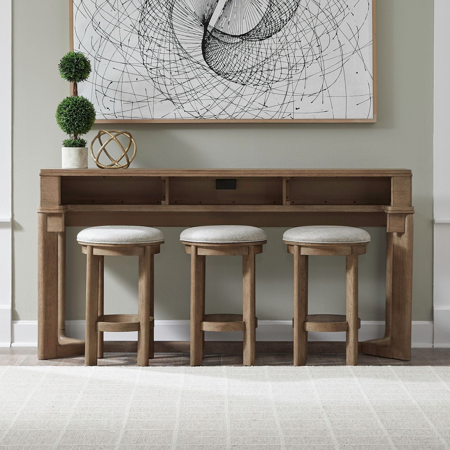 Ballentine - 4 Piece Bar Set - Brown - Hornell Furniture Outlet