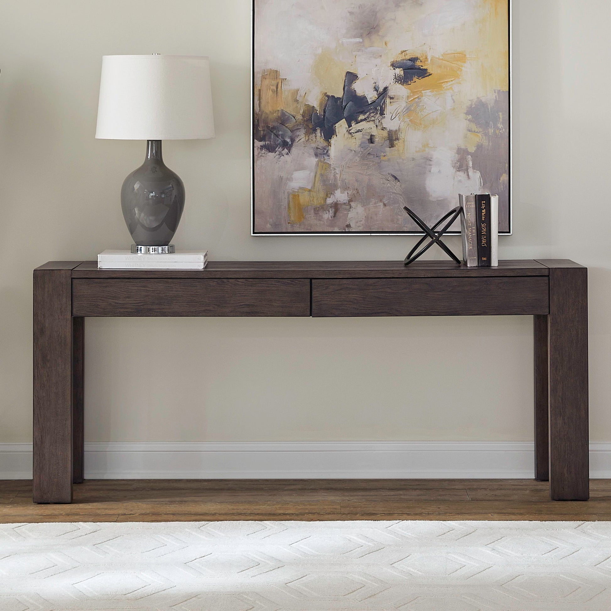Cascade Falls - Accent Console Table - Satin Espresso - Hornell Furniture Outlet
