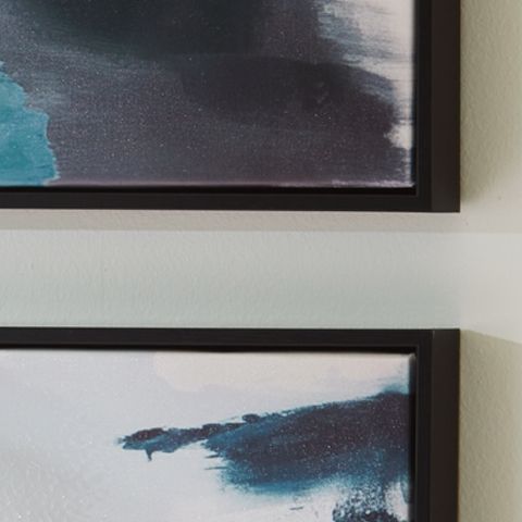 Caldish - Blue / White / Pink - Wall Art Set (Set of 2) - Hornell Furniture Outlet