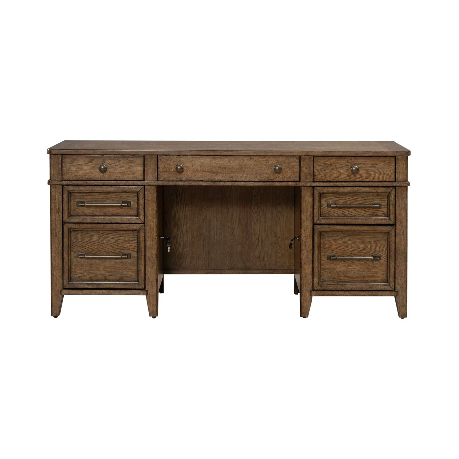 Carolina Park - Jr Executive Credenza - Brown - Hornell Furniture Outlet