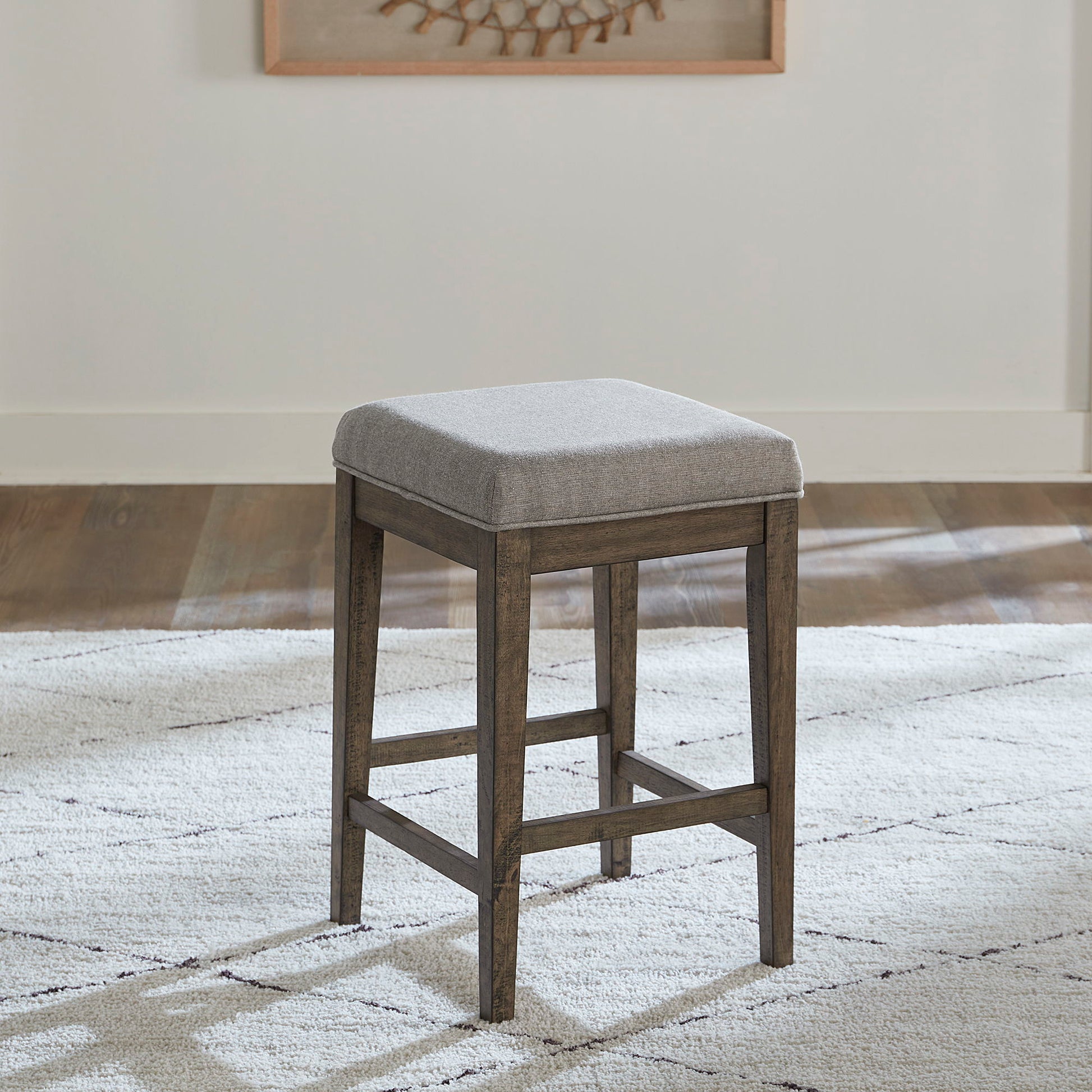 Arrowcreek - Upholstered Console Stool - Dark Brown - Hornell Furniture Outlet
