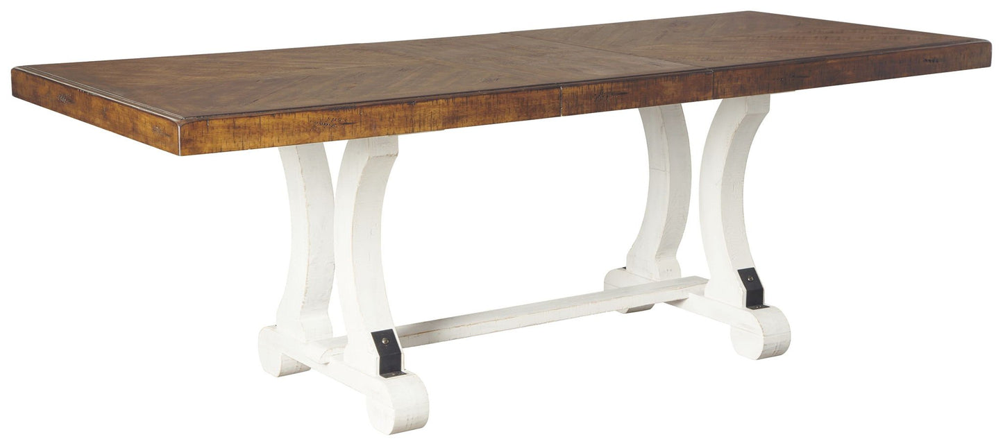 Valebeck - White / Brown - Rectangular Dining Room Table - Hornell Furniture Outlet