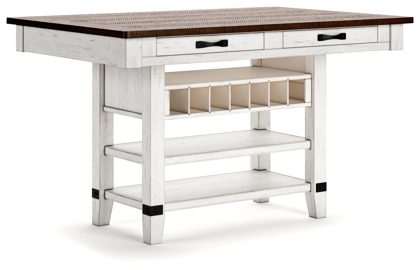 Valebeck - Rect Dining Room Counter Table With Wine Rack - Hornell Furniture Outlet