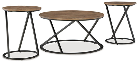 Cassbryn - Brown / Black - Occasional Table Set (Set of 3) - Hornell Furniture Outlet