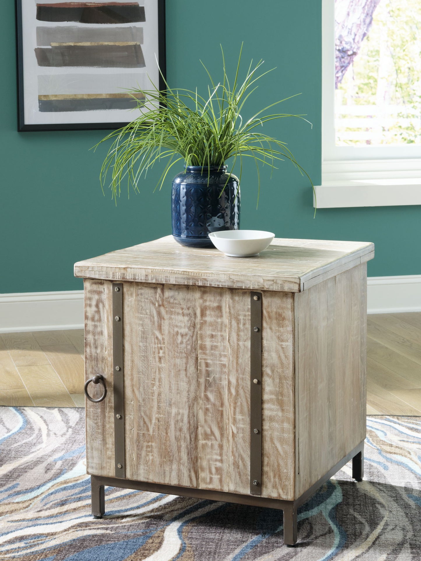 Laddford - Whitewash - Accent Cabinet - Shelf - Hornell Furniture Outlet