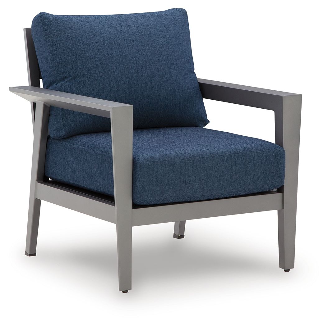 Gali - Gray / Blue - Sofa / Chairs / Table Set (Set of 4) - Hornell Furniture Outlet