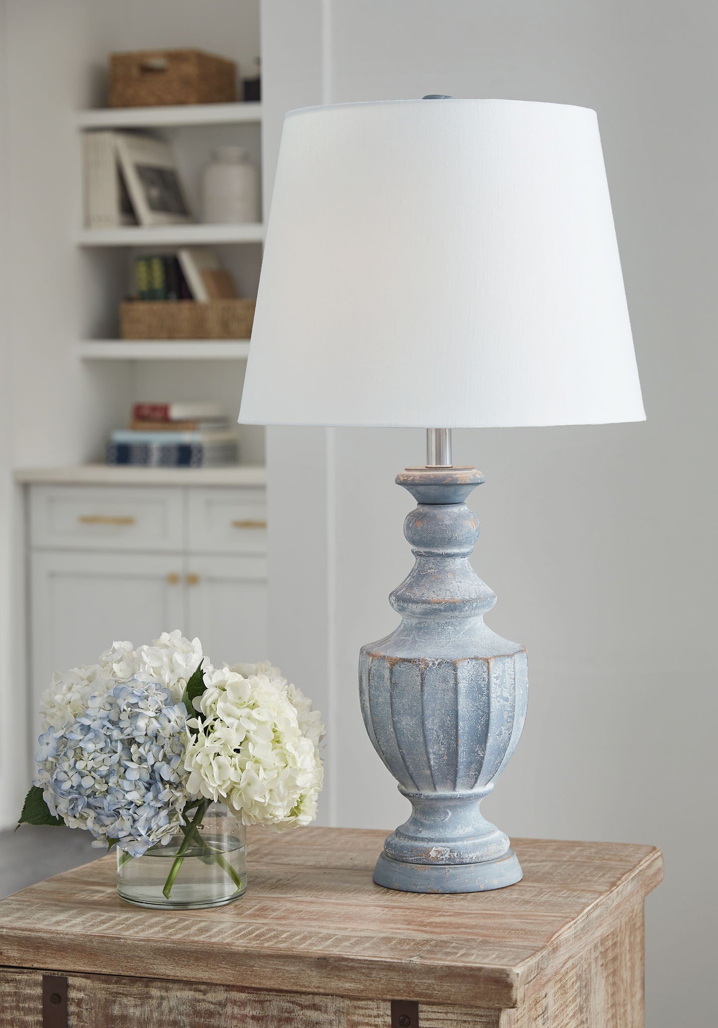 Cylerick - Antique Blue - Terracotta Table Lamp - Hornell Furniture Outlet