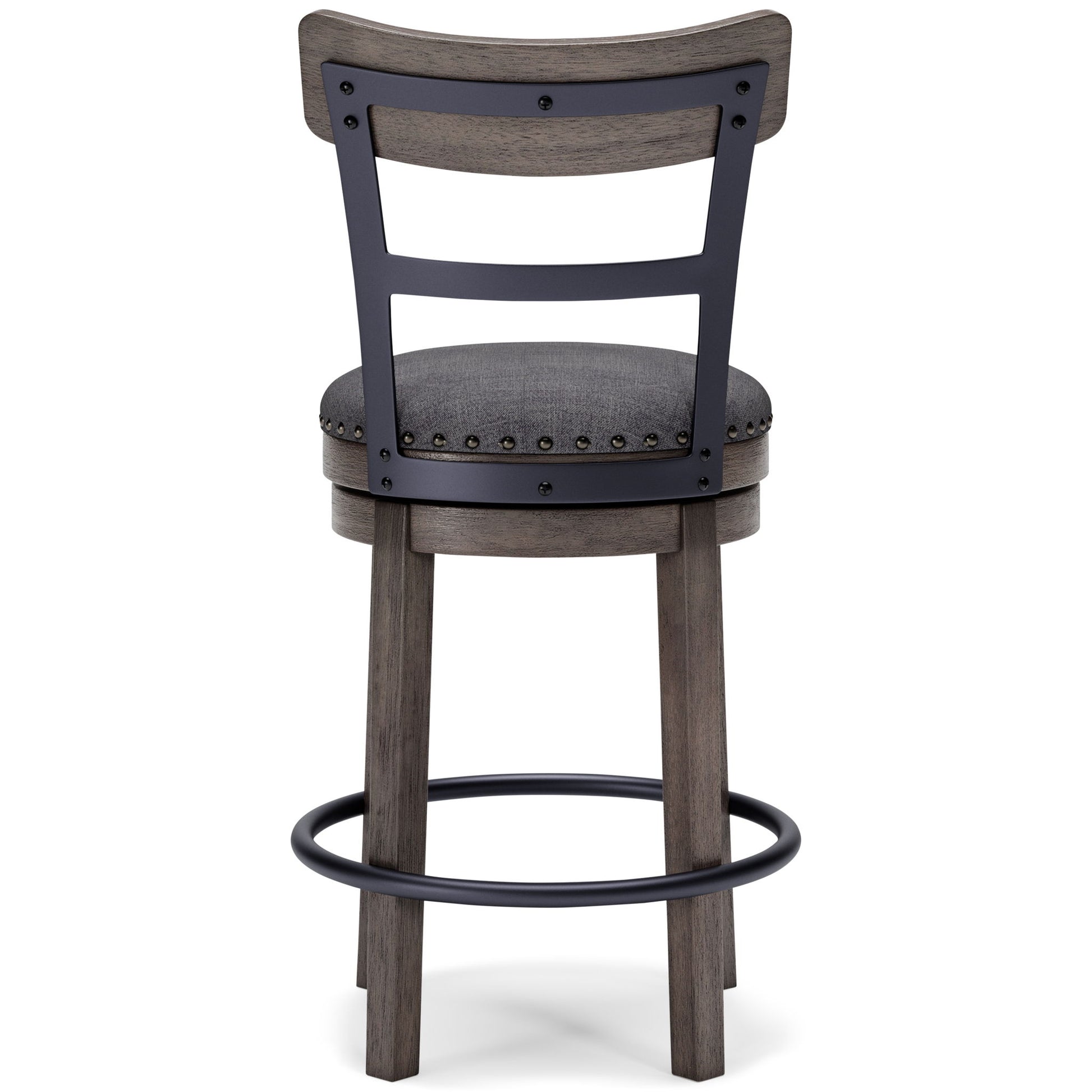 Caitbrook - Gray - UPH Swivel Barstool - Hornell Furniture Outlet