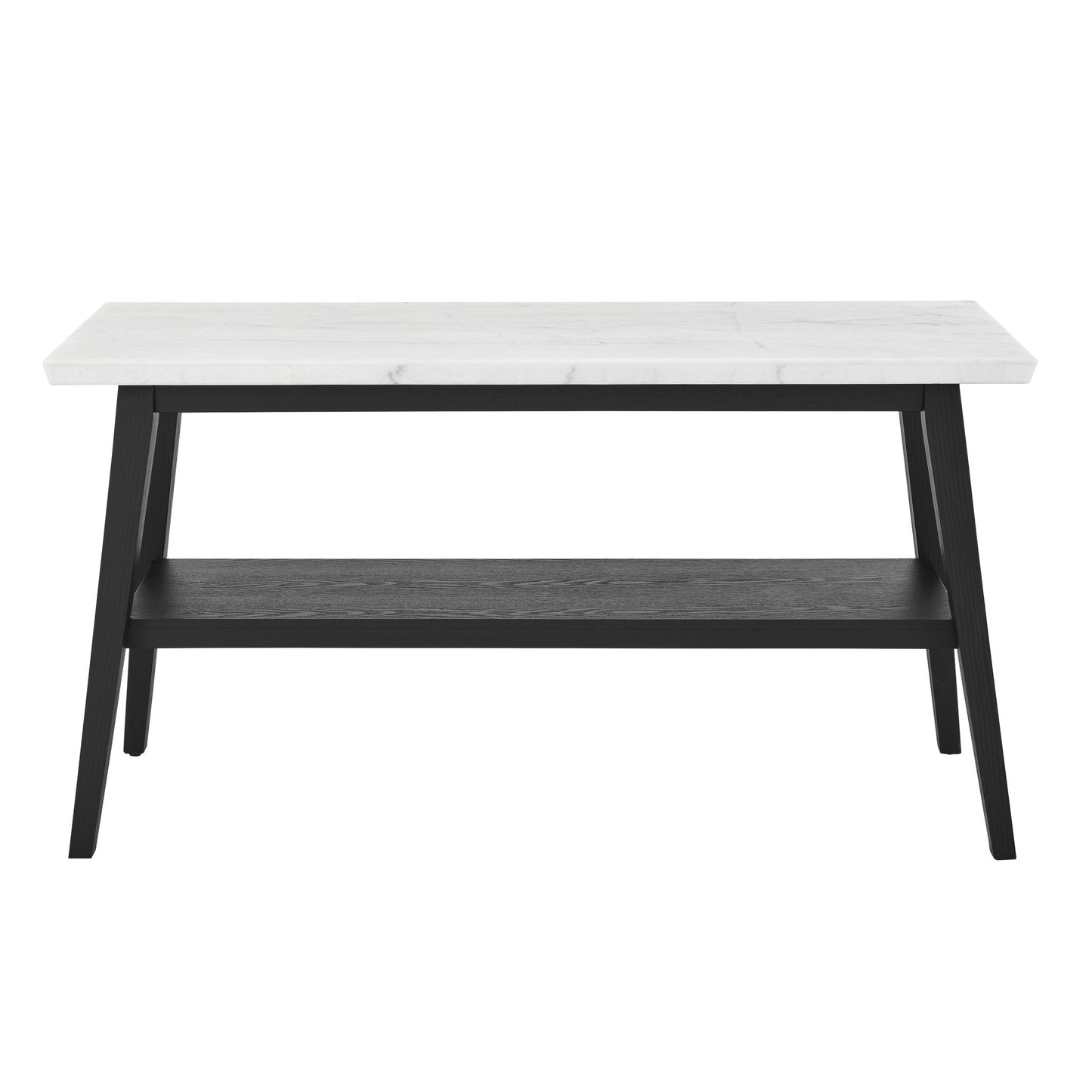 Vida - Marble Top Sofa Table - Black / White - Hornell Furniture Outlet