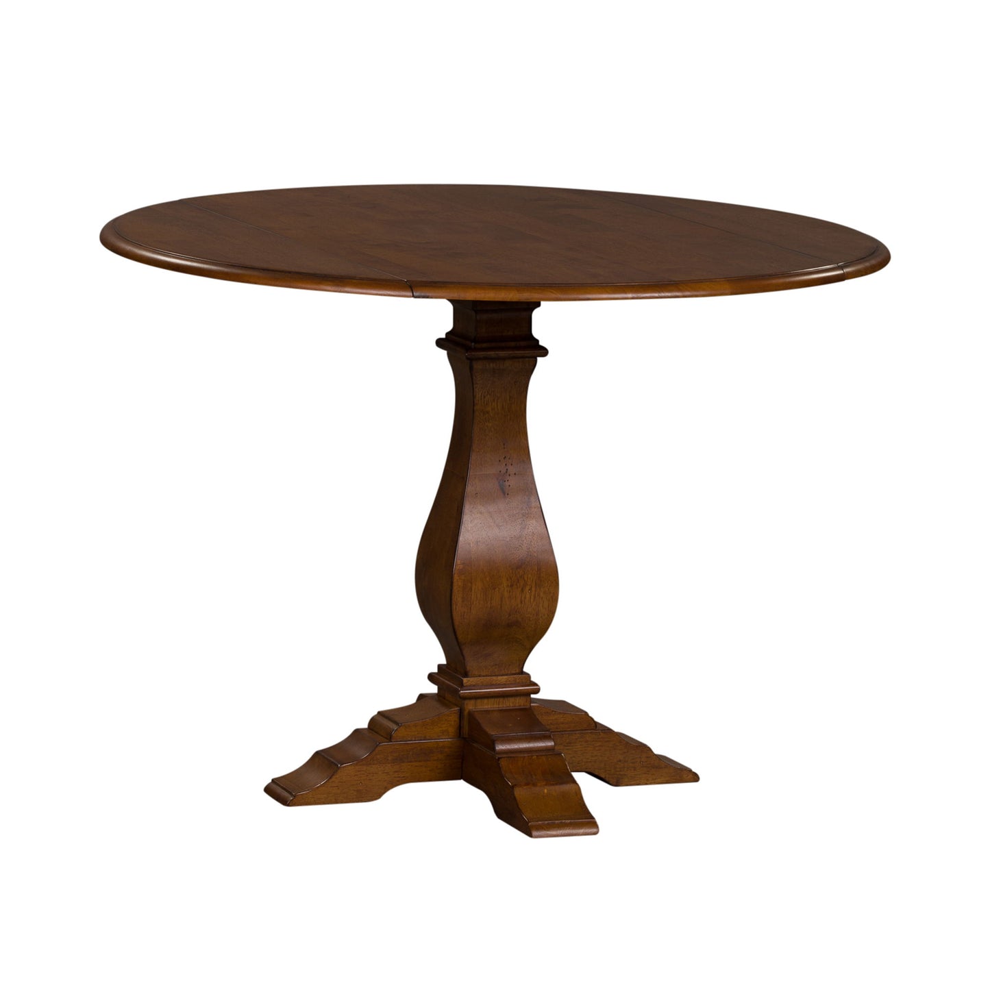 Creations - Round Drop Leaf Table - Dark Brown - Hornell Furniture Outlet