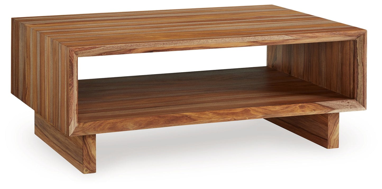 Dressonni - Brown - Rectangular Cocktail Table - Hornell Furniture Outlet