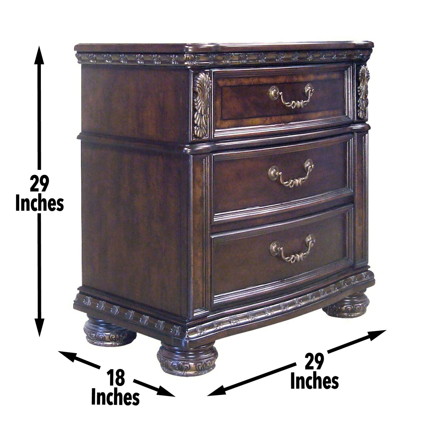 Monte Carlo - Nightstand - Dark Brown - Hornell Furniture Outlet