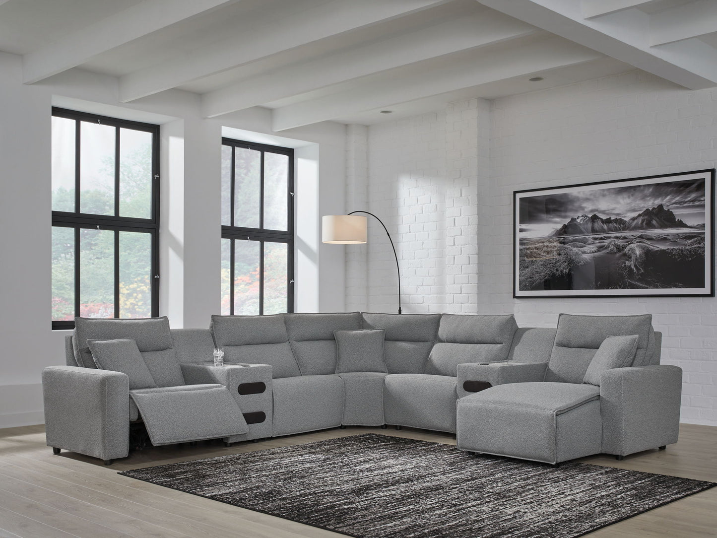 ModMax II - Salt And Pepper - Reclining Sectional - Hornell Furniture Outlet