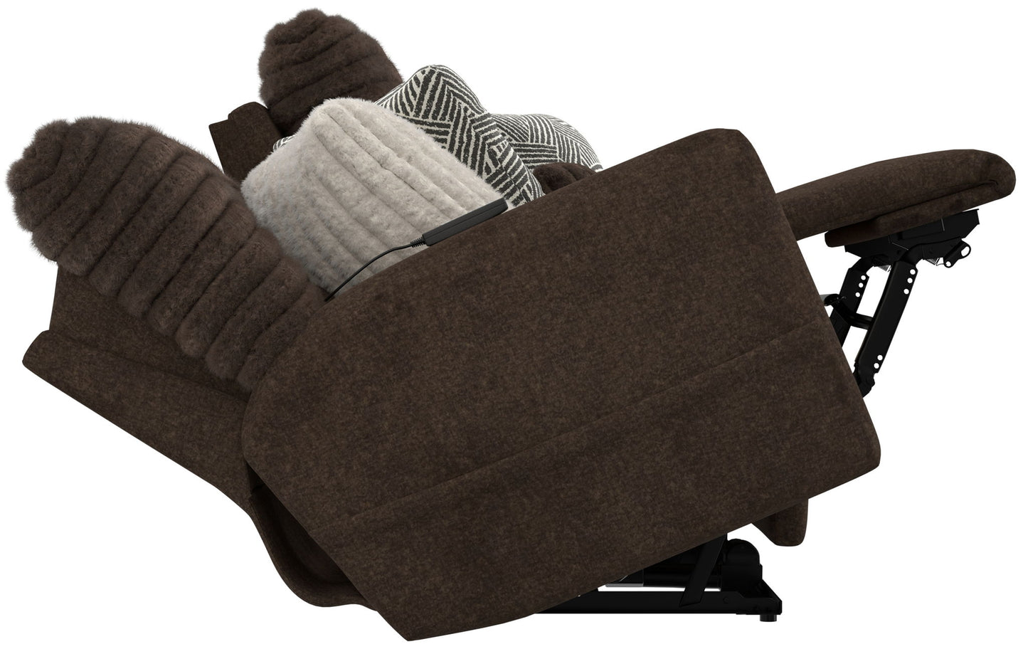 Zen - Power Reclining Sofa With CR3 Heat/Massage/Zero Gravity - Chocolate - Hornell Furniture Outlet