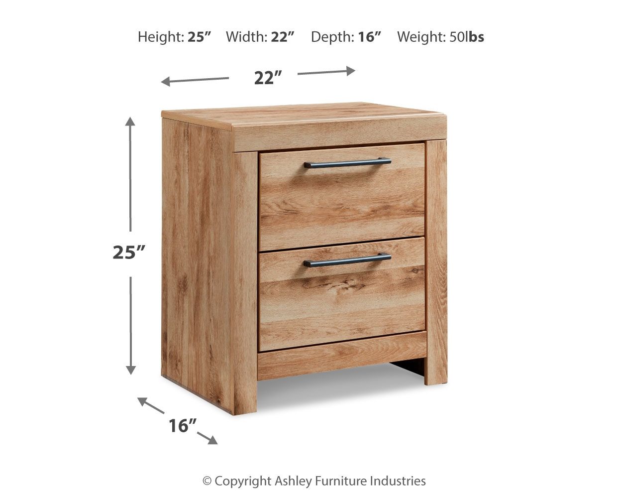Hyanna - Tan Brown - Two Drawer Night Stand - Hornell Furniture Outlet