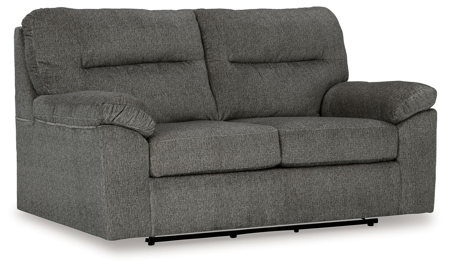 Bindura - Mineral - Glider Loveseat - Hornell Furniture Outlet