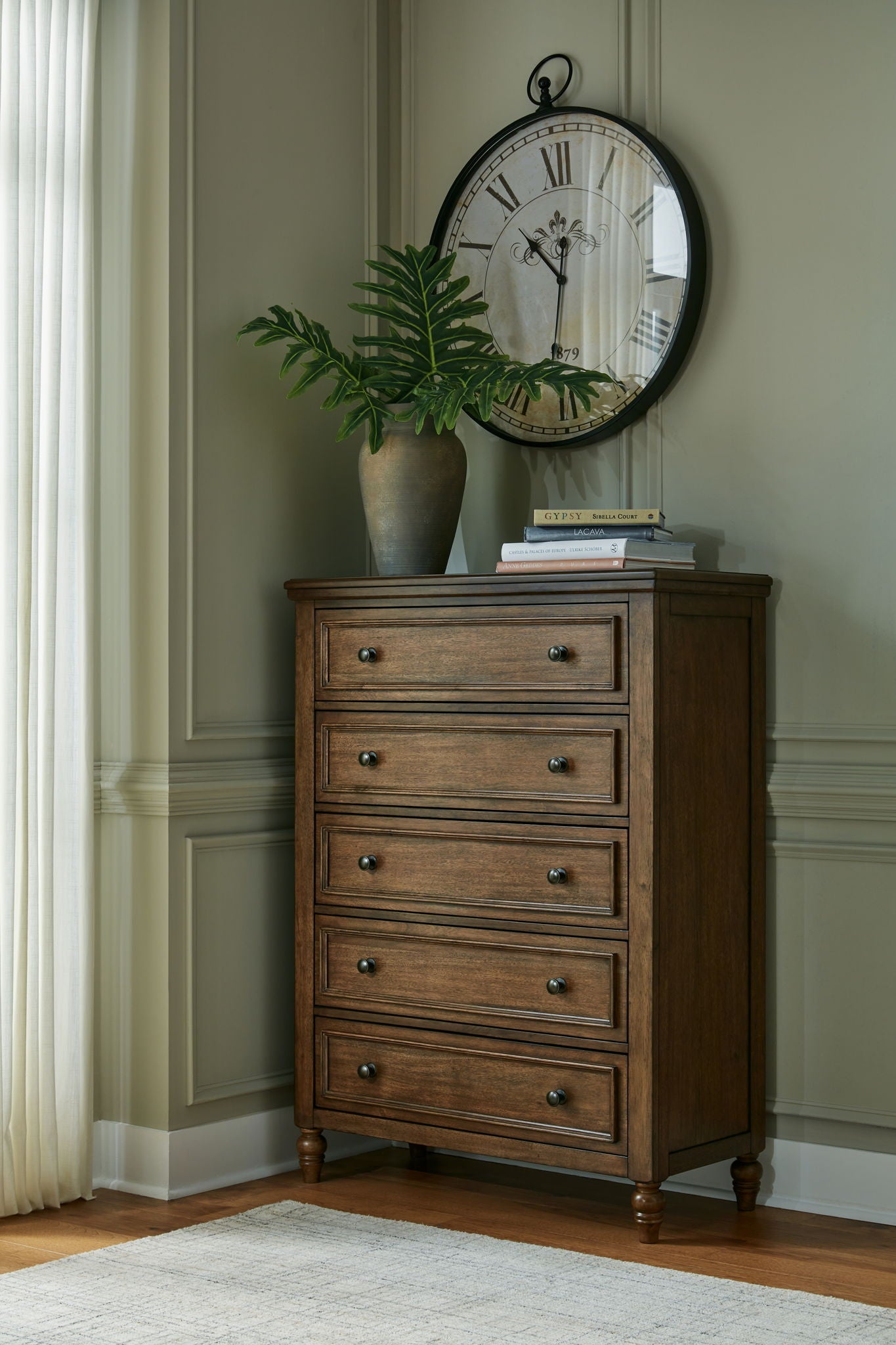 Sturlayne - Brown - Five Drawer Chest - Hornell Furniture Outlet
