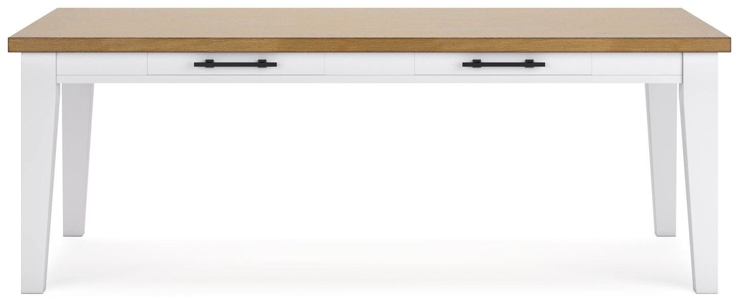 Ashbryn - White / Natural - Rectangular Dining Room Table - Hornell Furniture Outlet