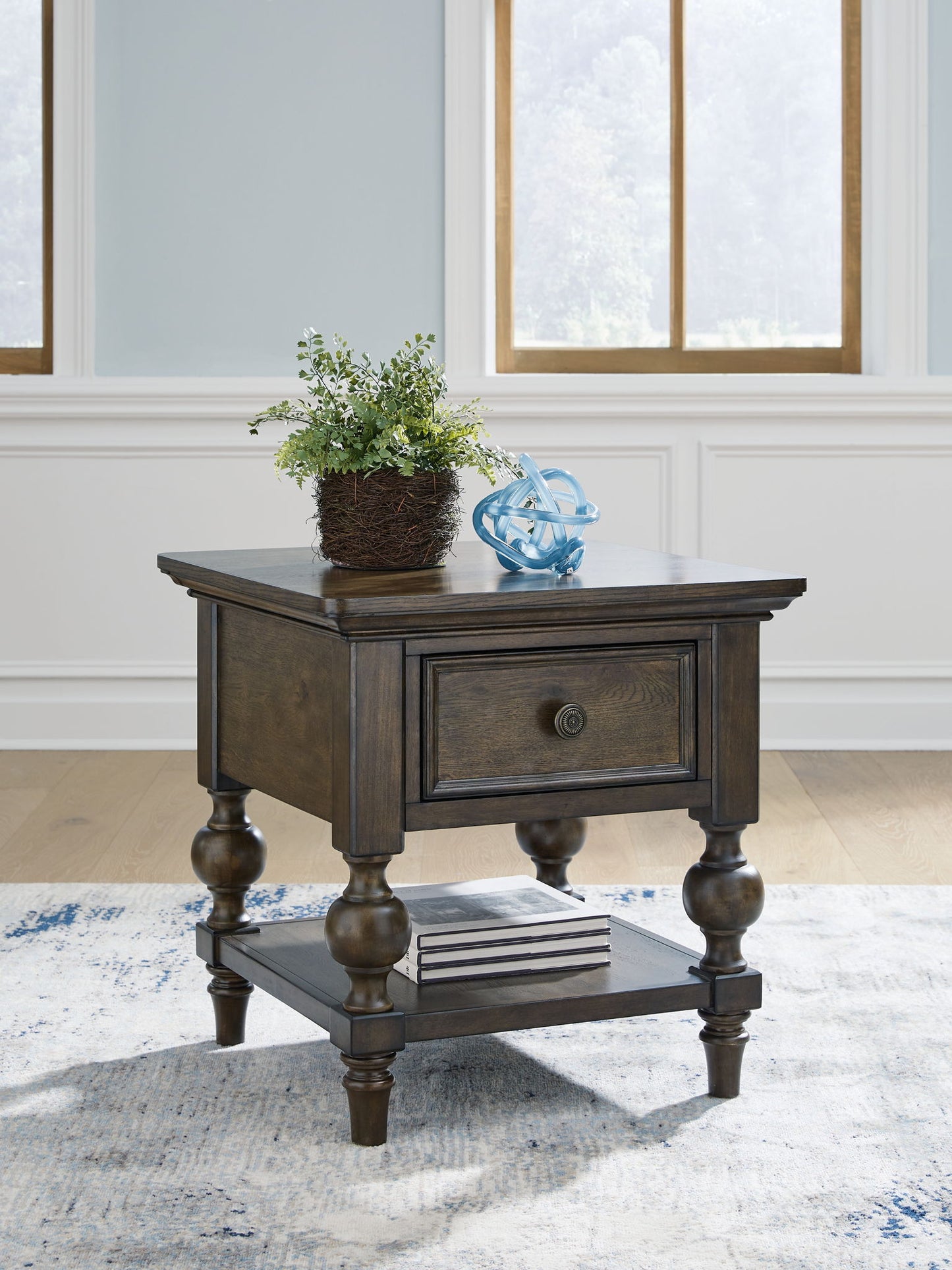 Veramond - Dark Brown - Square End Table - Hornell Furniture Outlet