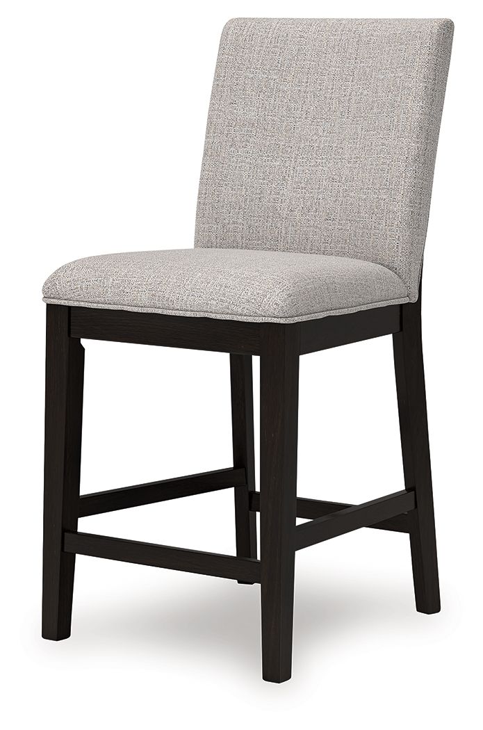 Neymorton - Upholstered Barstool (Set of 2) - Dark Grayish Brown - Hornell Furniture Outlet