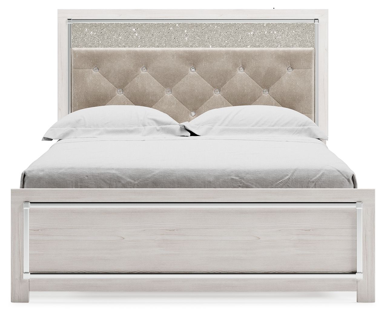 Altyra - White - Queen Panel Bed With Roll Slats - Hornell Furniture Outlet