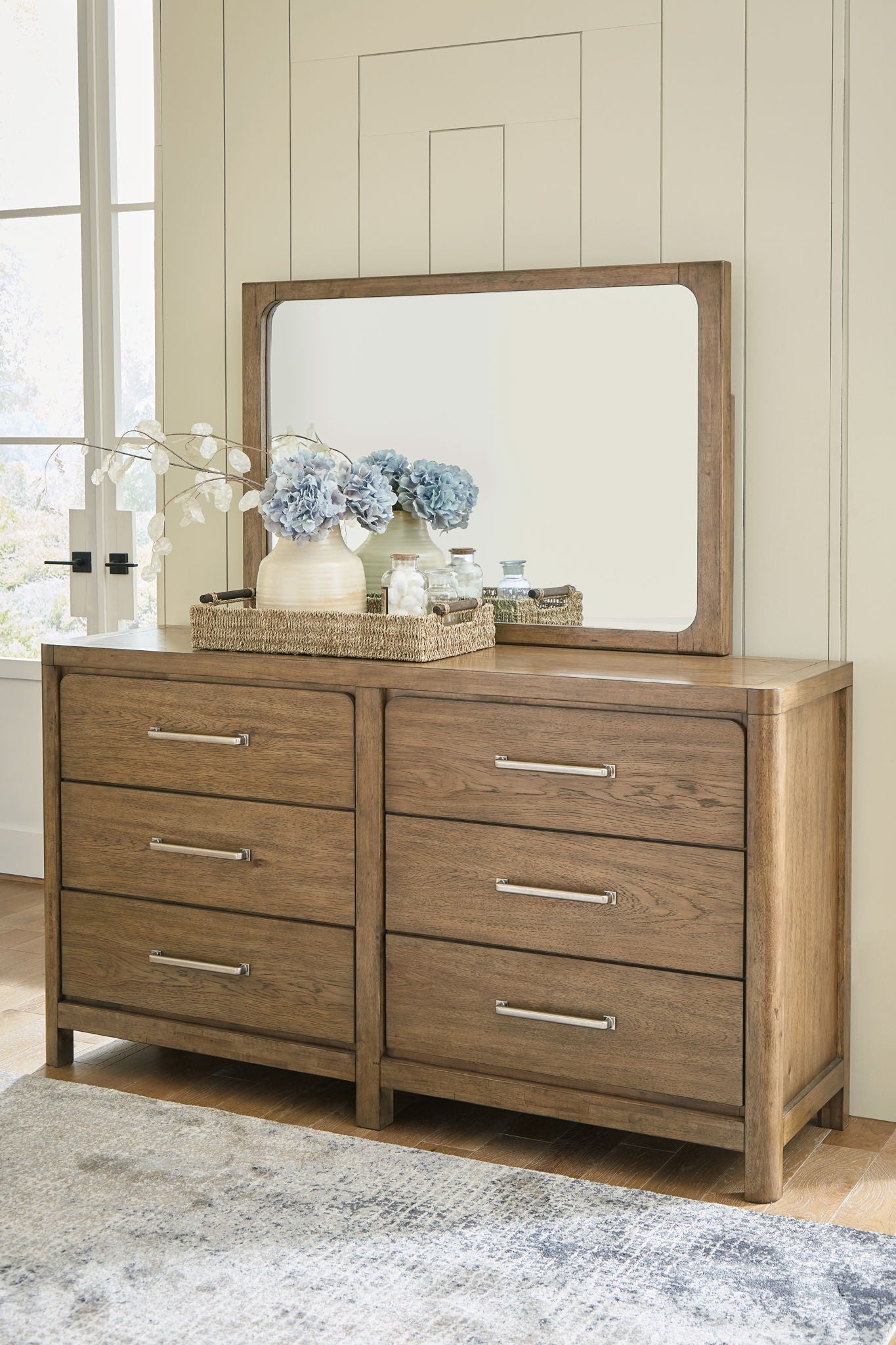 Cabalynn - Light Brown - Dresser And Mirror - Hornell Furniture Outlet