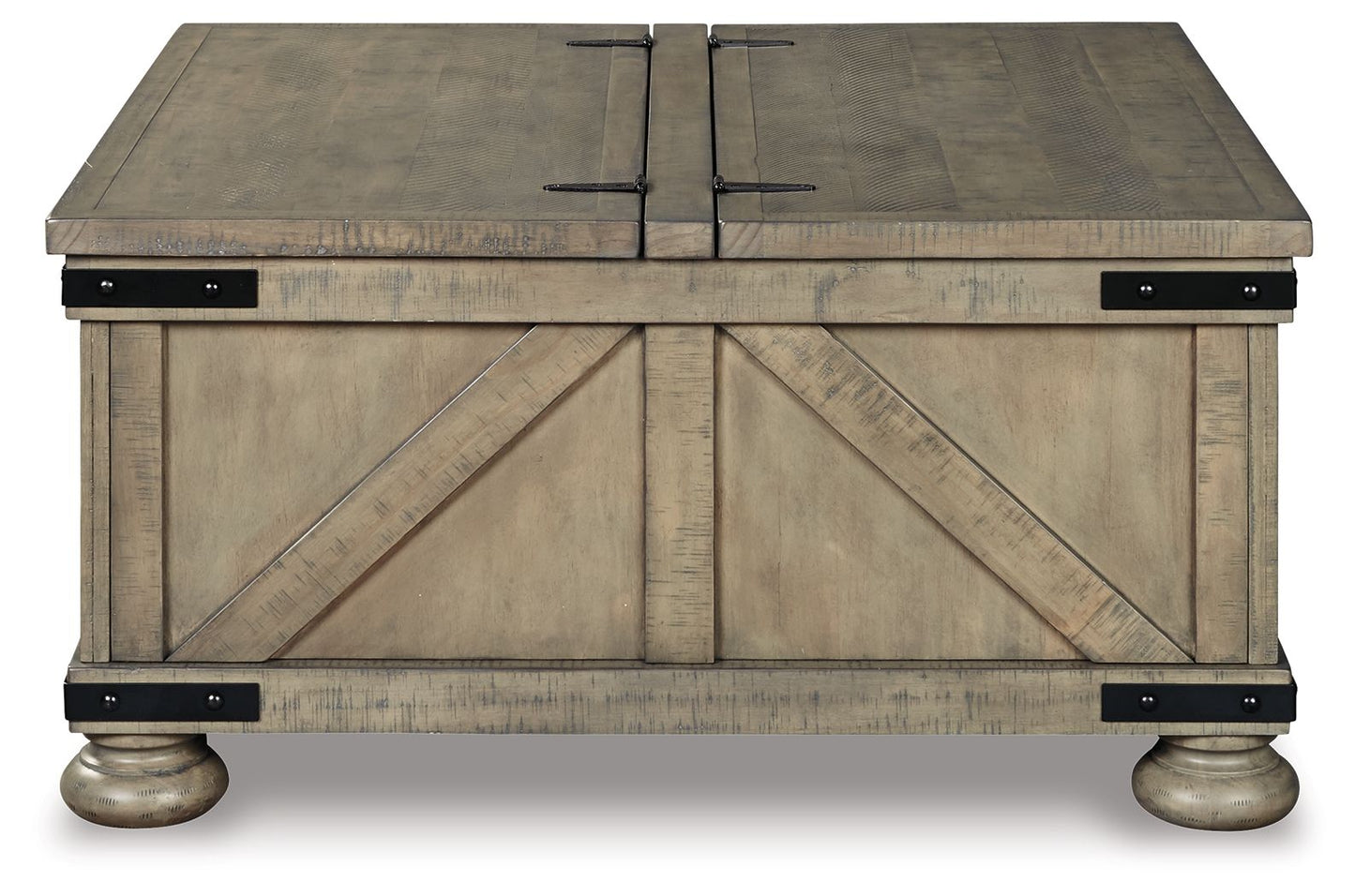Aldwin - Gray - Cocktail Table With Storage - Square - Hornell Furniture Outlet