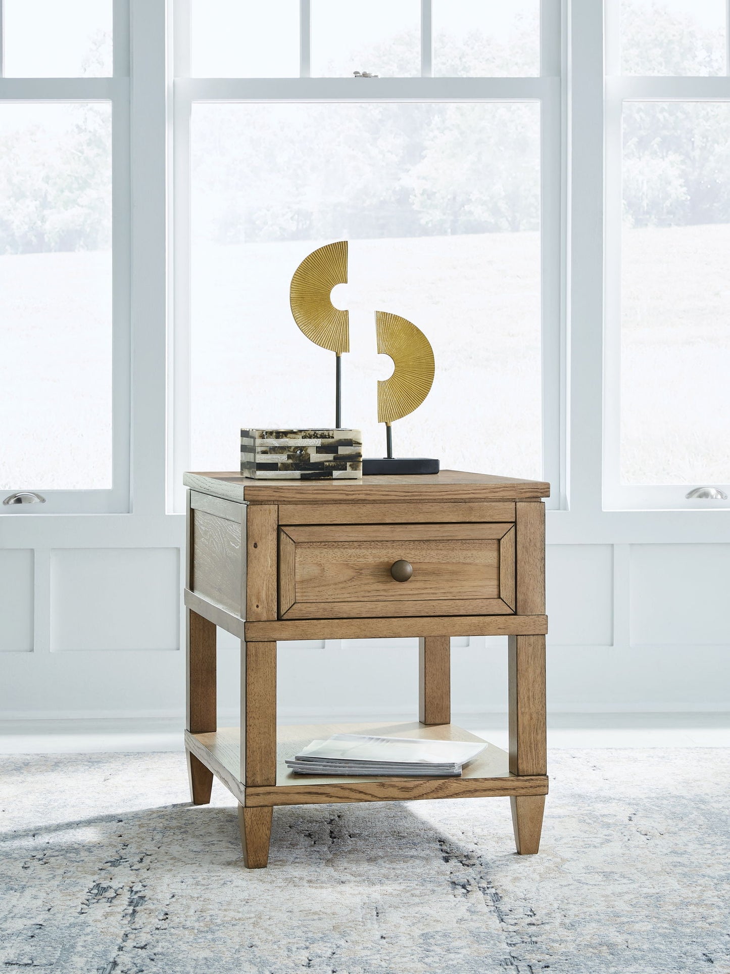 Sharlance - Light Brown - Rectangular End Table - Hornell Furniture Outlet