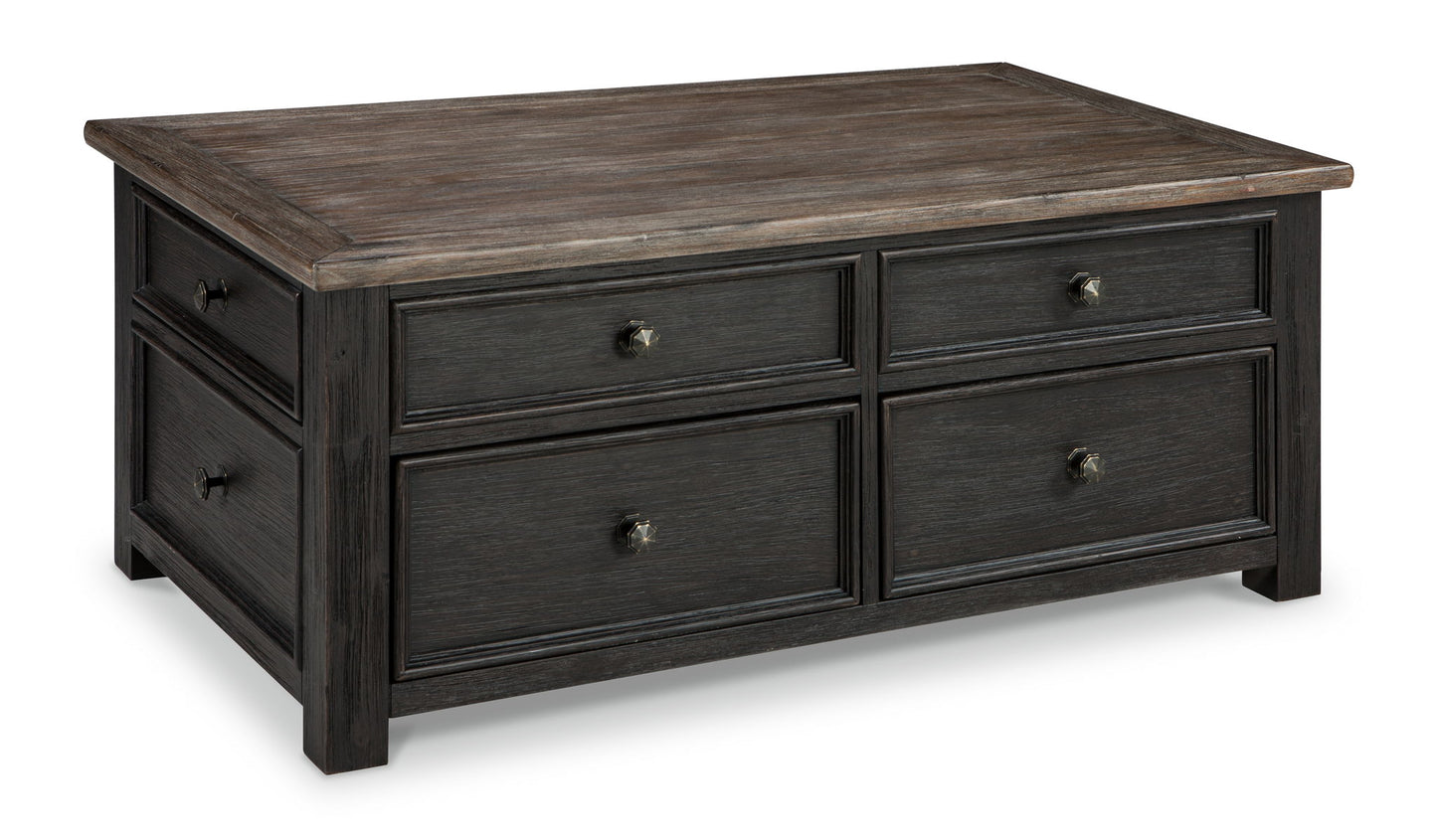 Tyler Creek - Grayish Brown / Black - Lift Top Cocktail Table - Hornell Furniture Outlet