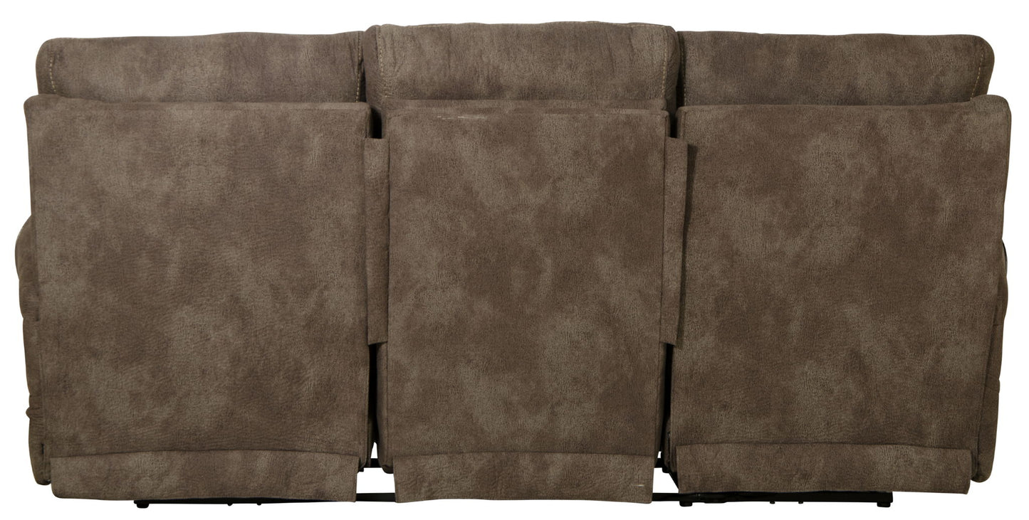 Tranquility - Power Headrest Power Lay Flat Reclining Sofa With DDT / CR3 Heat / Massage / Lumbar - Pewter - Hornell Furniture Outlet