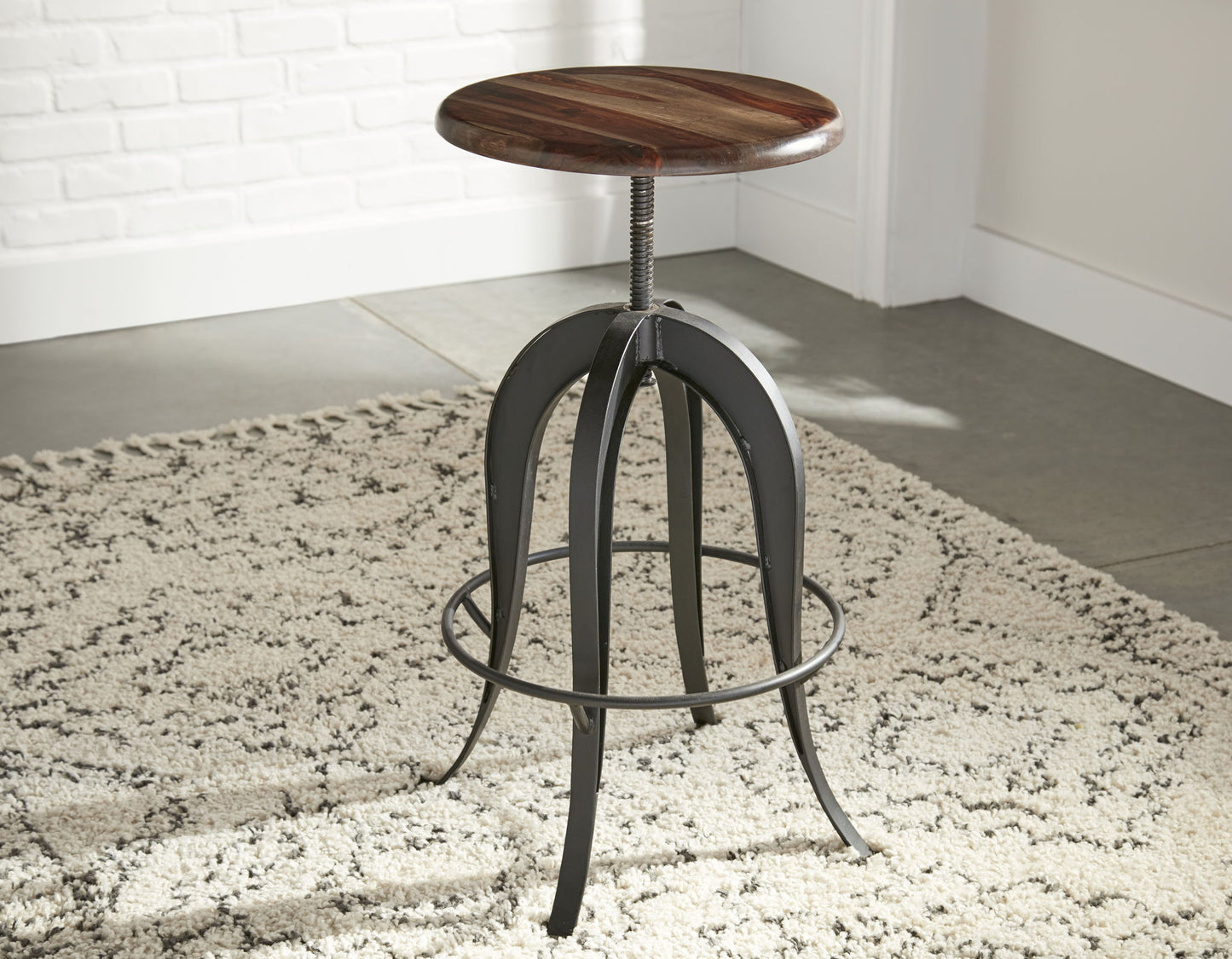Sparrow - Round Setup Stool - Dark Brown - Hornell Furniture Outlet