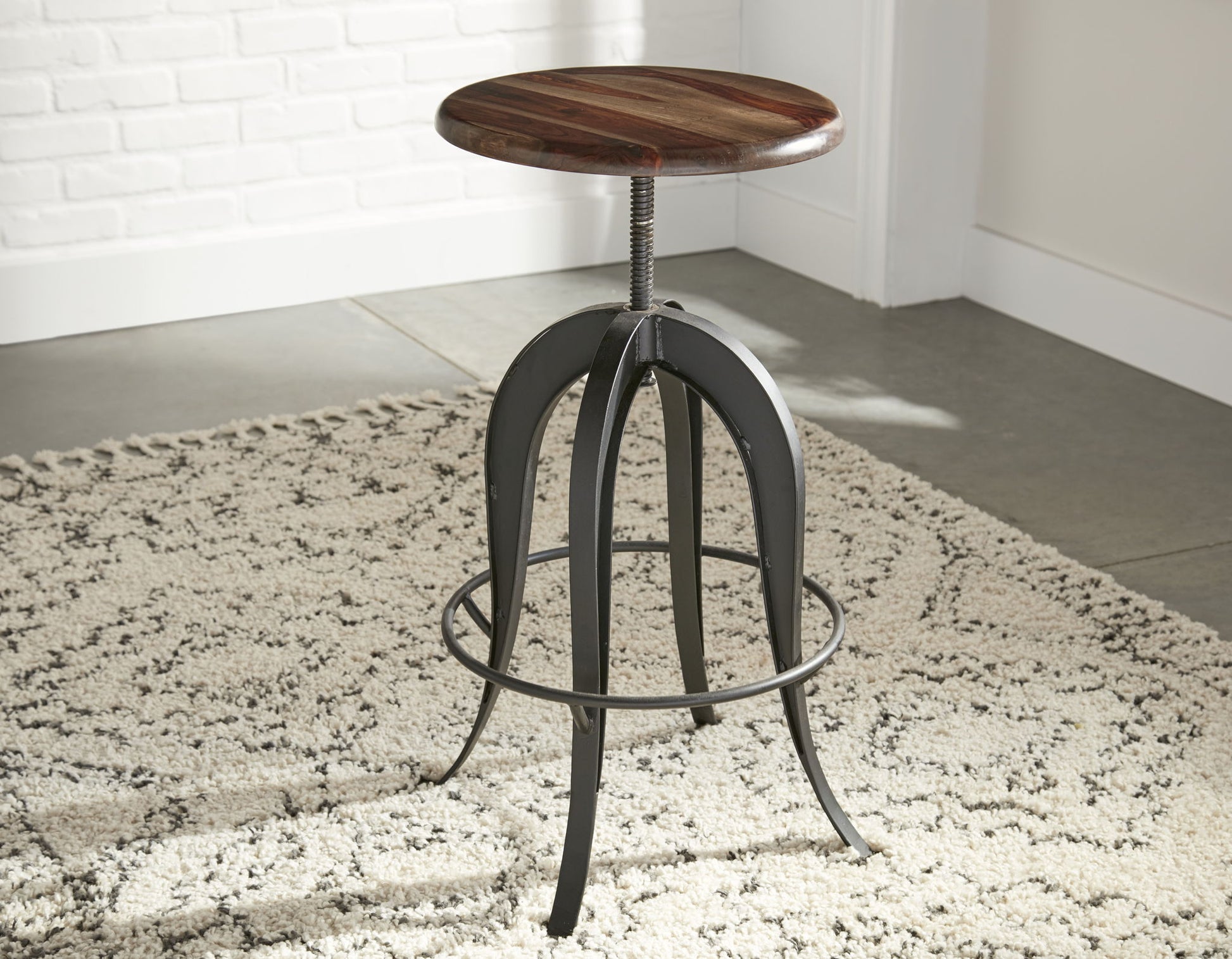 Sparrow - Round Setup Stool - Dark Brown - Hornell Furniture Outlet