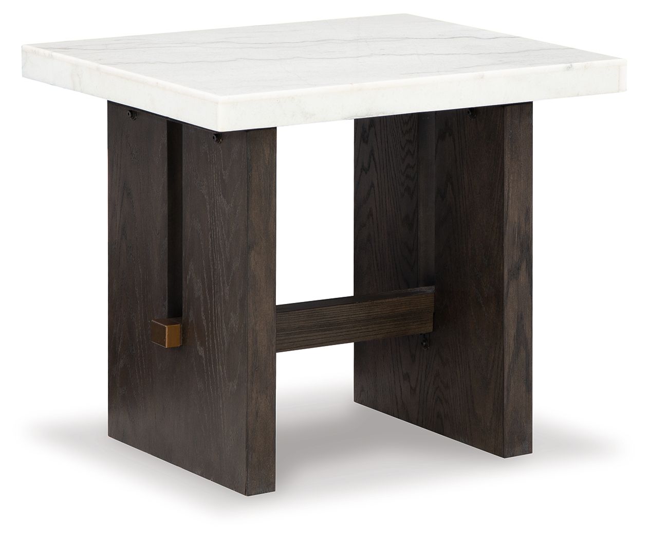 Burkhaus - White / Dark Brown - Rectangular End Table - Hornell Furniture Outlet