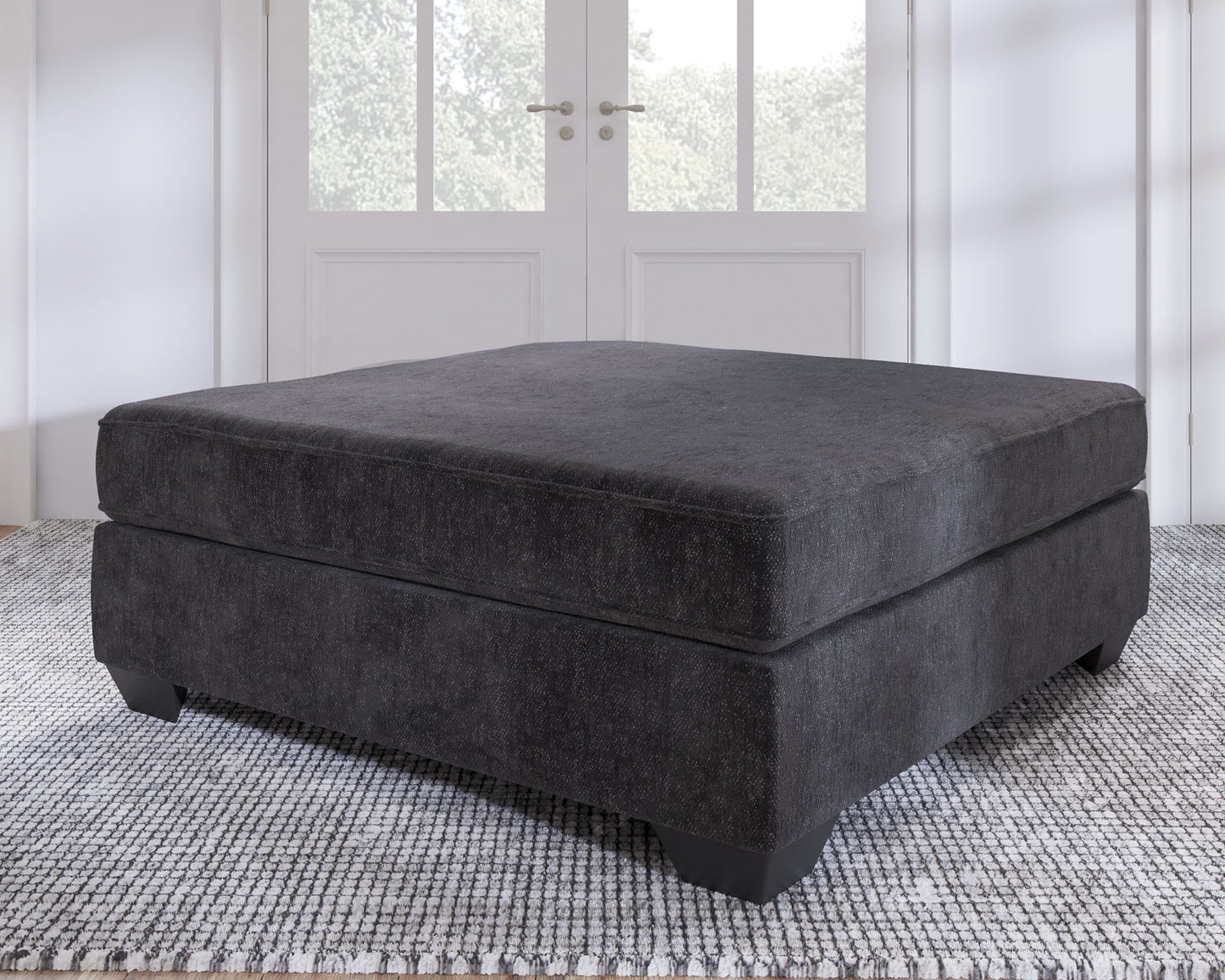 Lavernett - Charcoal - Oversized Accent Ottoman - Hornell Furniture Outlet
