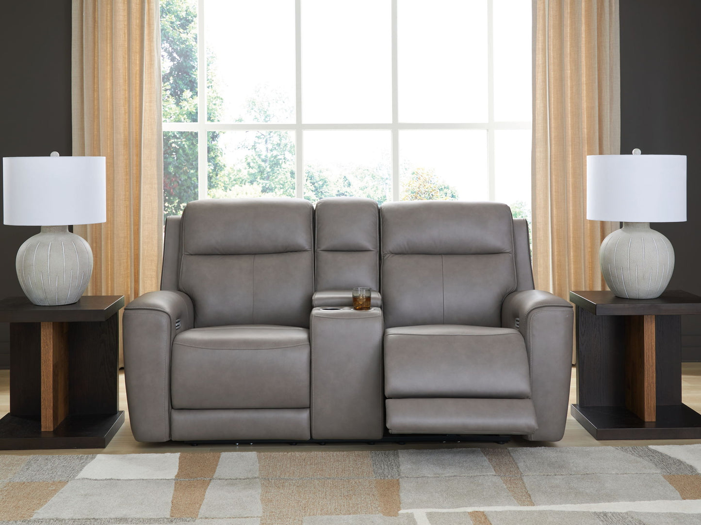 5Z - Comfort - Relaxation - Power Reclining Loveseat with Console / Adj Headrest - Hornell Furniture Outlet