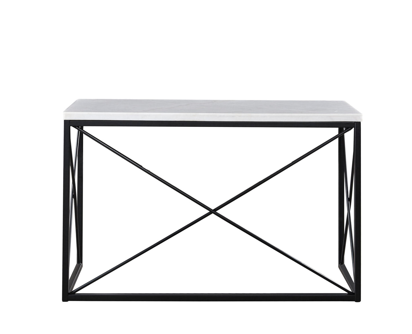 Skyler - White Marble Top Rectangular Sofa Table - White - Hornell Furniture Outlet