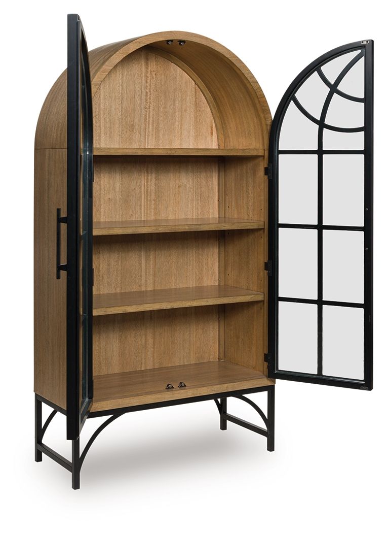 Gwenwich - Natural / Black - Accent Cabinet - Hornell Furniture Outlet