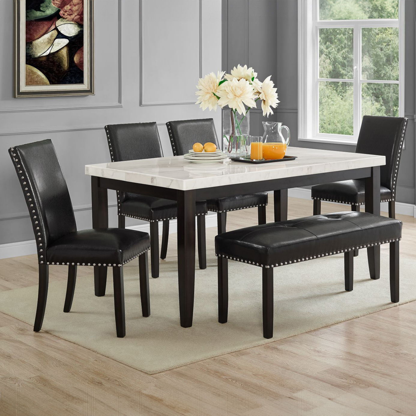 Heather - 6 Piece Dining Set - Black - Hornell Furniture Outlet