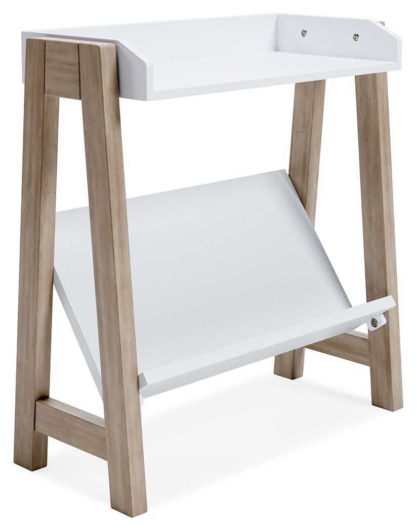 Blariden - White / Tan - Small Bookcase - Hornell Furniture Outlet